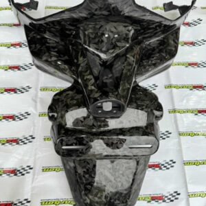 Forged Diamond Carbon Rear Fender for Yamaha XMAX V2 & V3, displayed on an NZ Carbon branded background showing the forged carbon pattern and glossy finish.